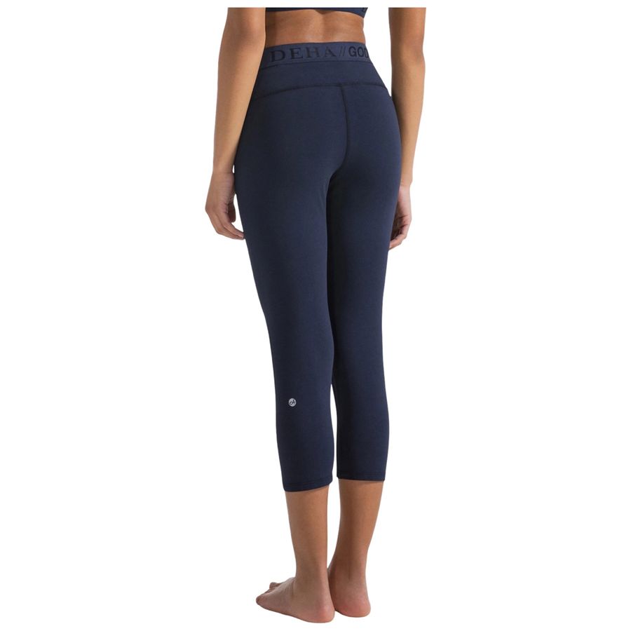 Leggings stretch tinta unita con lunghezza 7-8 blu da donna Deha | D4202625515